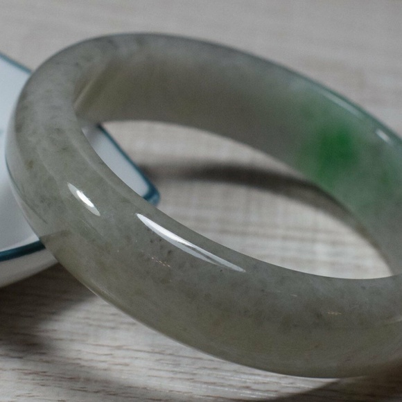 Certified Green 100% Natural A JADE Jadeite Bangle Bracelet 玉镯 55mm - Picture 7 of 11